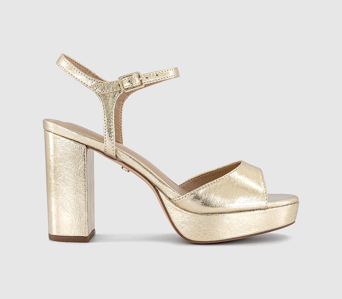 OFFICEHavoc Round Toe Platform SandalsGold