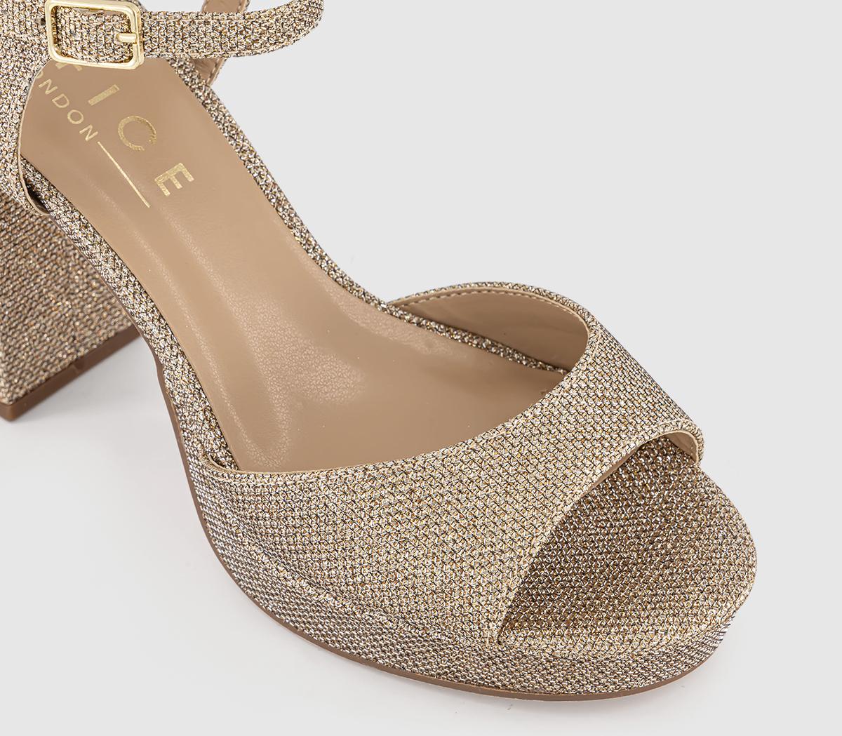 OFFICEHavoc Round Toe Platform Sandals OFFICEHavoc Round Toe Platform SandalsGold Glitter