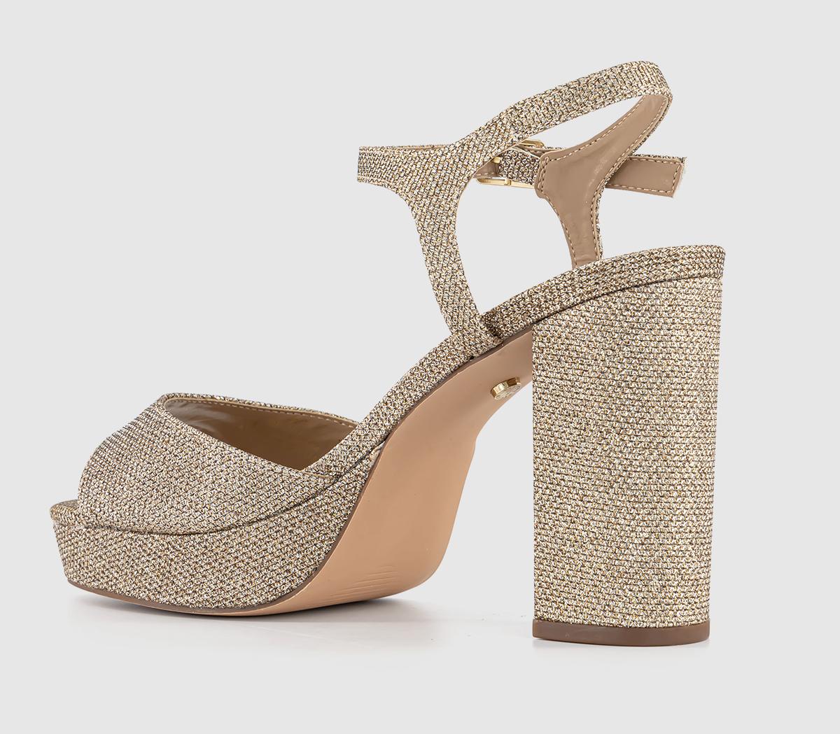 OFFICEHavoc Round Toe Platform Sandals OFFICEHavoc Round Toe Platform SandalsGold Glitter
