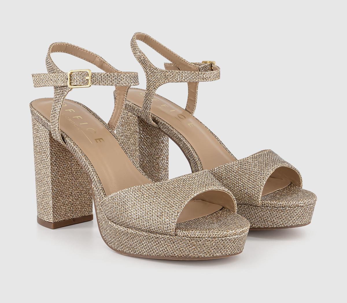 OFFICEHavoc Round Toe Platform Sandals OFFICEHavoc Round Toe Platform SandalsGold Glitter