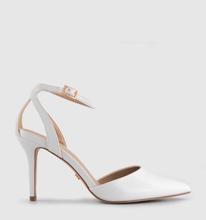 OFFICE Hopeful Cut Out Two Part Court Heels Off White