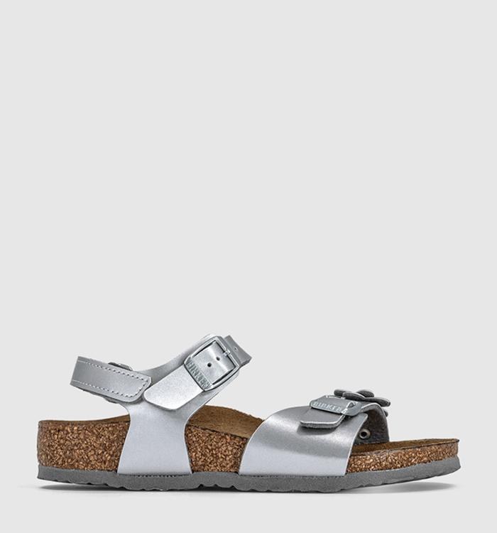 BIRKENSTOCK Rio Eva Kids Sandals Silver Metallic Floral