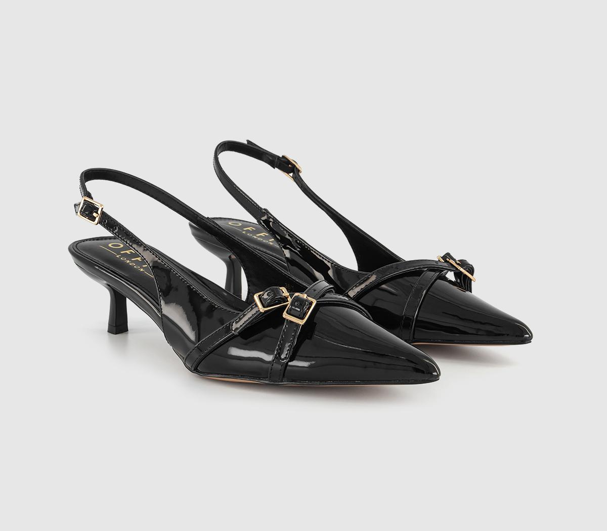 OFFICE Millicent Kitten Court Heels Black - Mid Heels