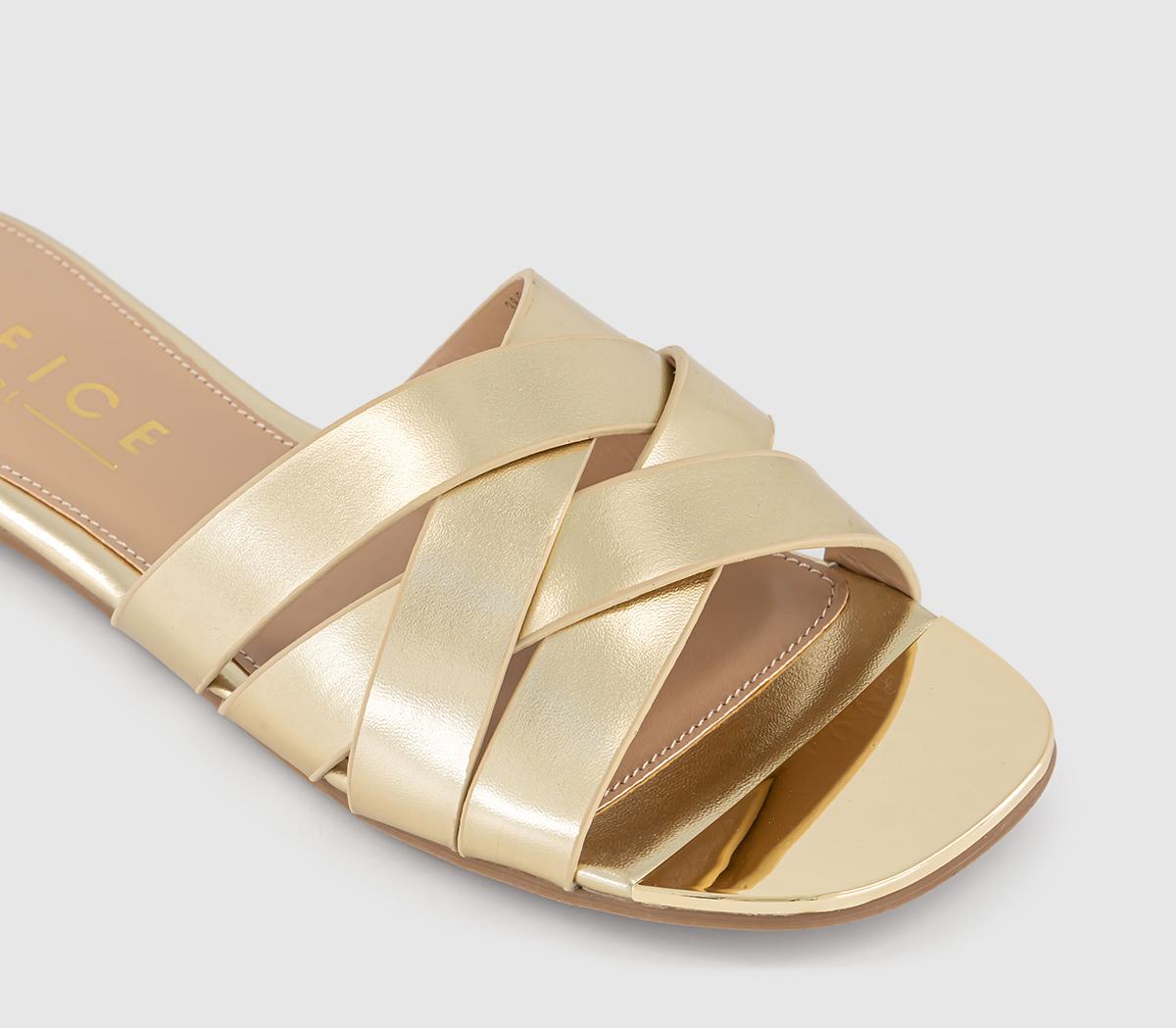 OFFICESearching Metal Toe Slider Sandals OFFICESearching Metal Toe Slider SandalsGold
