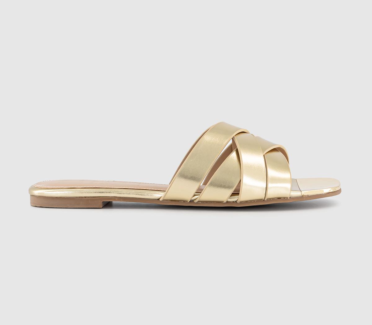 OFFICESearching Metal Toe Slider SandalsGold