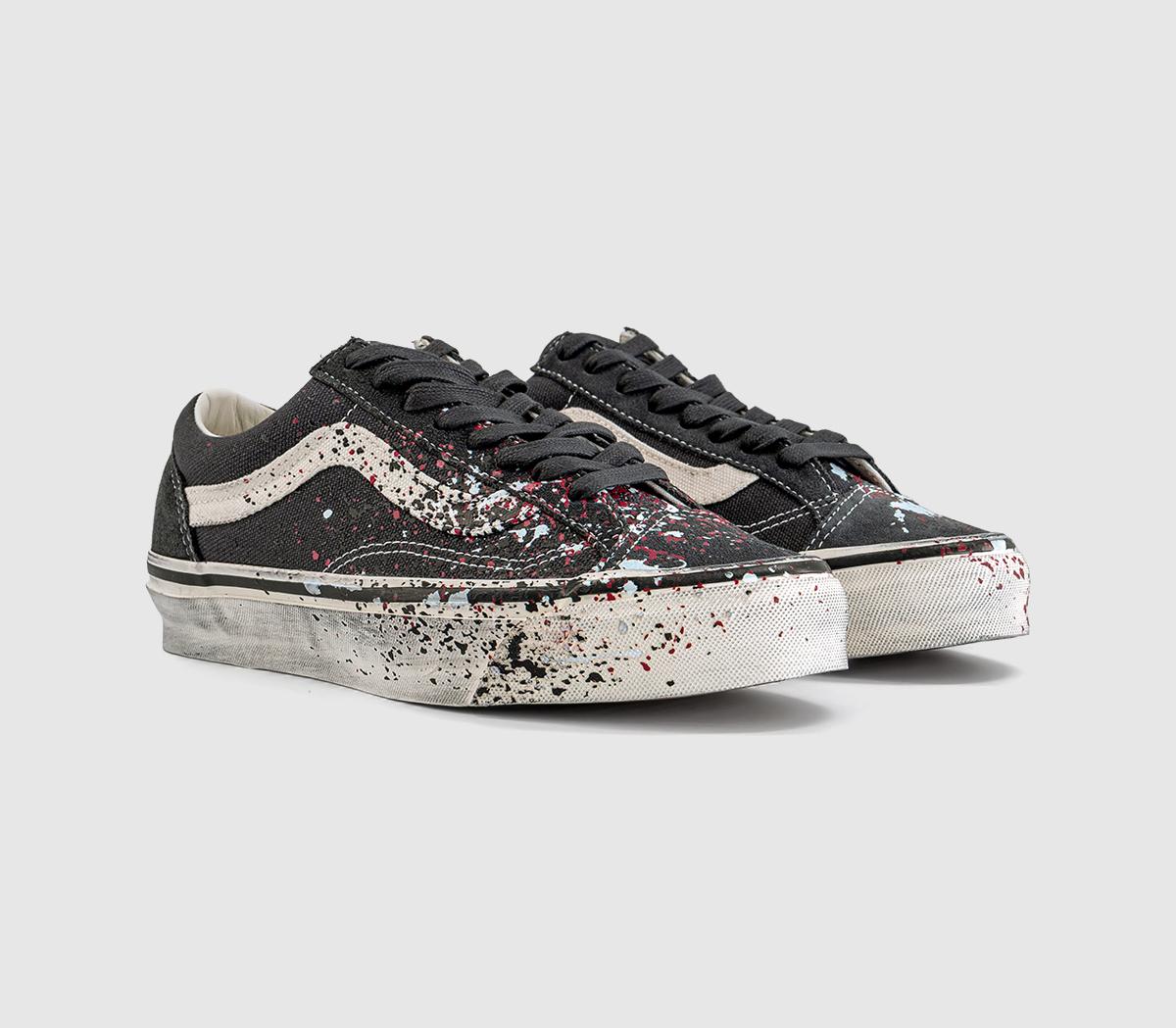 VansLx Old Skool 36 TrainersPaint Splatter Charcoal Grey