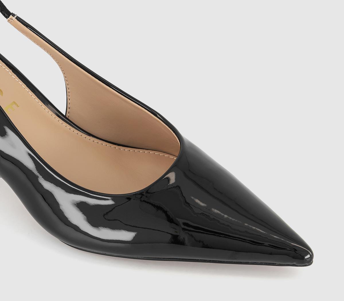 OFFICE Miracle Point Kitten Heel Slingbacks Black - Mid Heels