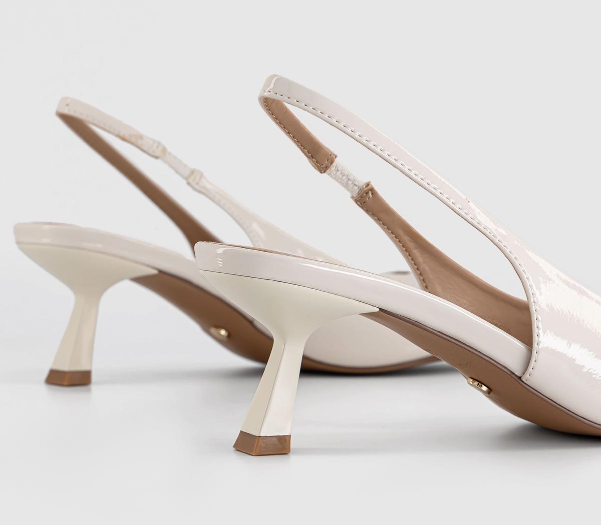 OFFICE Miracle Point Kitten Heel Slingbacks OFFICE Miracle Point Kitten Heel Slingbacks Ecru