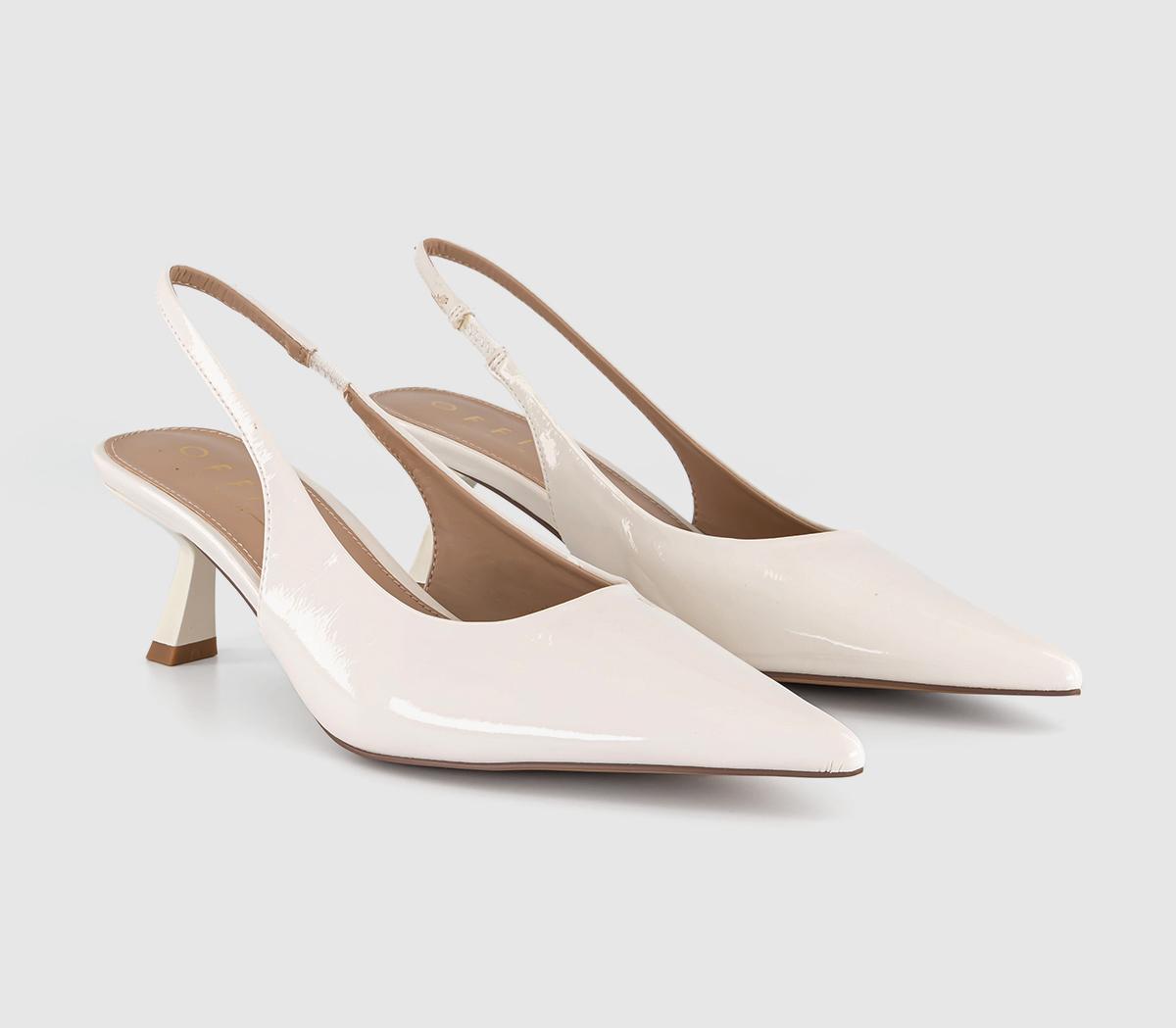 OFFICE Miracle Point Kitten Heel Slingbacks OFFICE Miracle Point Kitten Heel Slingbacks Ecru