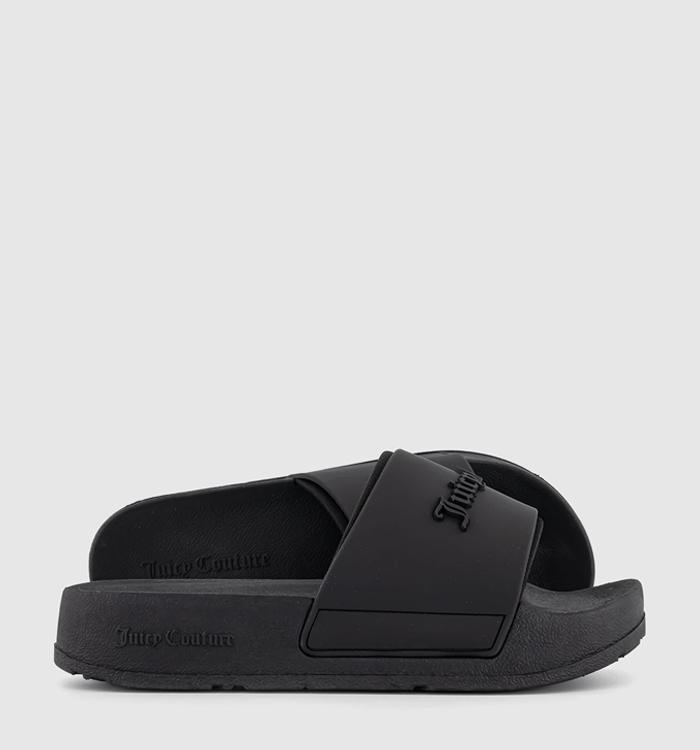 Juicy Couture Breanna Embossed Stacked Sliders Black
