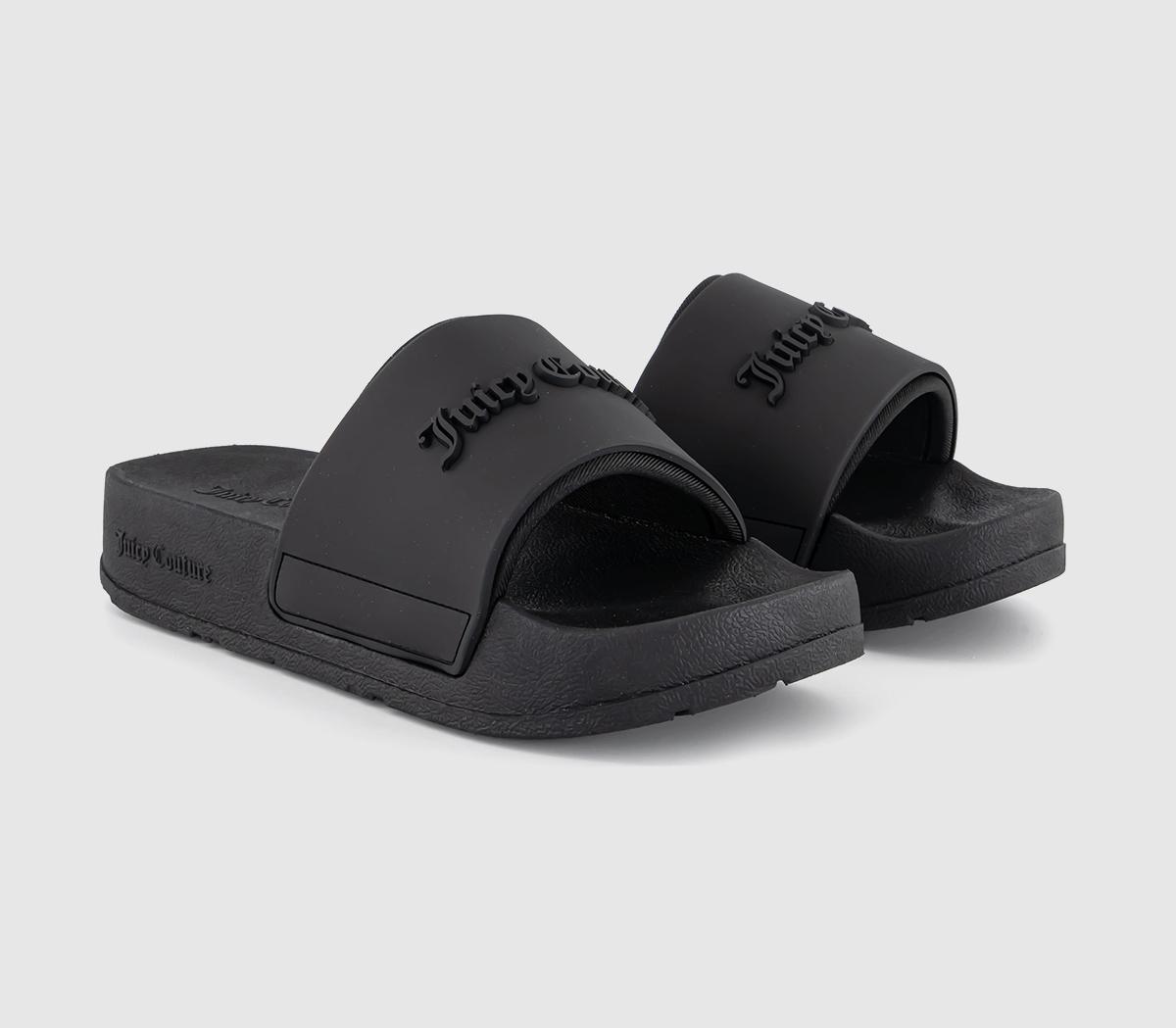 Juicy CoutureBreanna Embossed Stacked Sliders Juicy CoutureBreanna Embossed Stacked SlidersBlack
