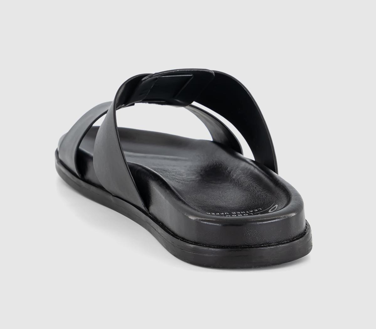 OFFICESantino Leather Interweave Sliders OFFICESantino Leather Interweave SlidersBlack Leather