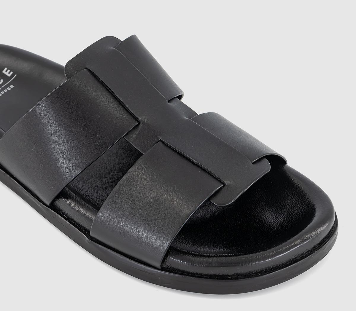 OFFICESantino Leather Interweave Sliders OFFICESantino Leather Interweave SlidersBlack Leather