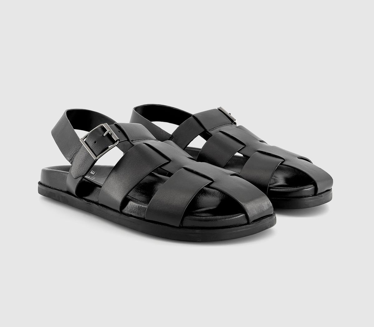 OFFICESullivan Leather Fisherman SandalsBlack Leather