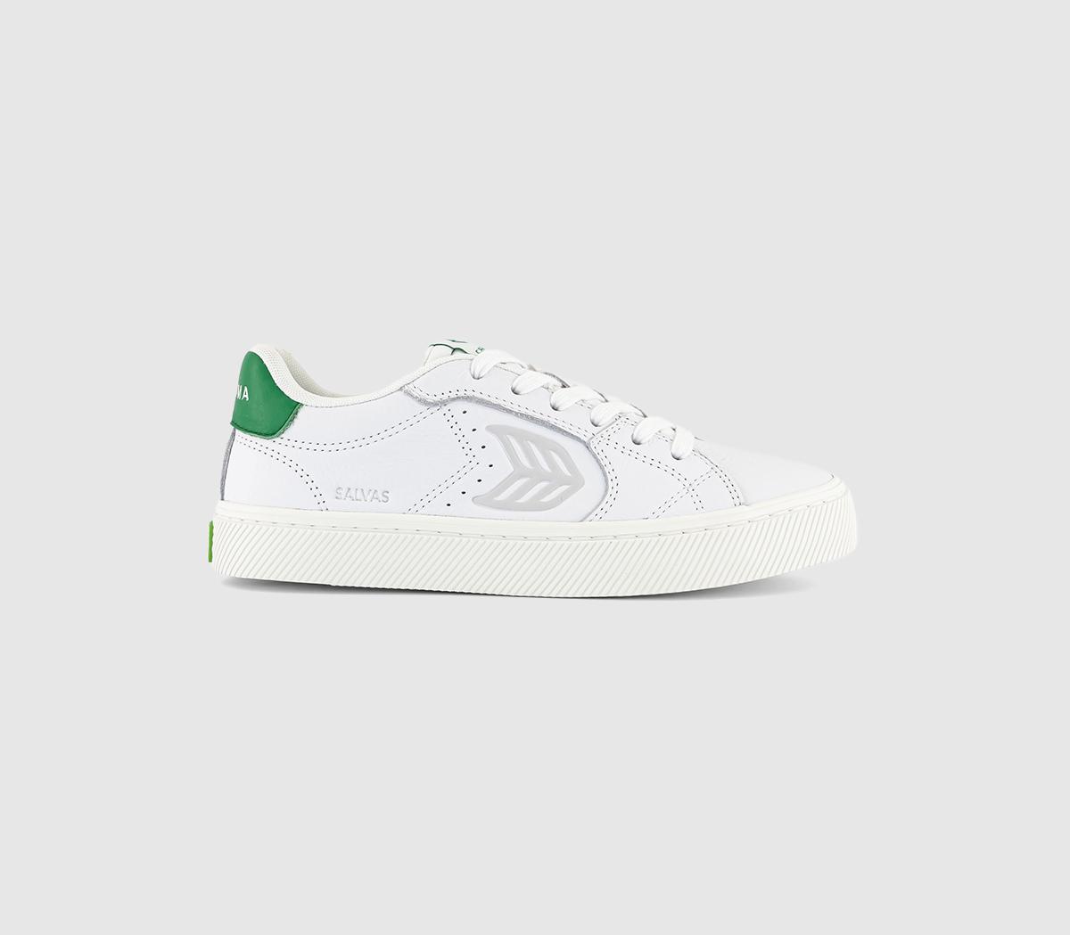 CARIUMASalvas Premium Leather TrainersWhite Ice And Green