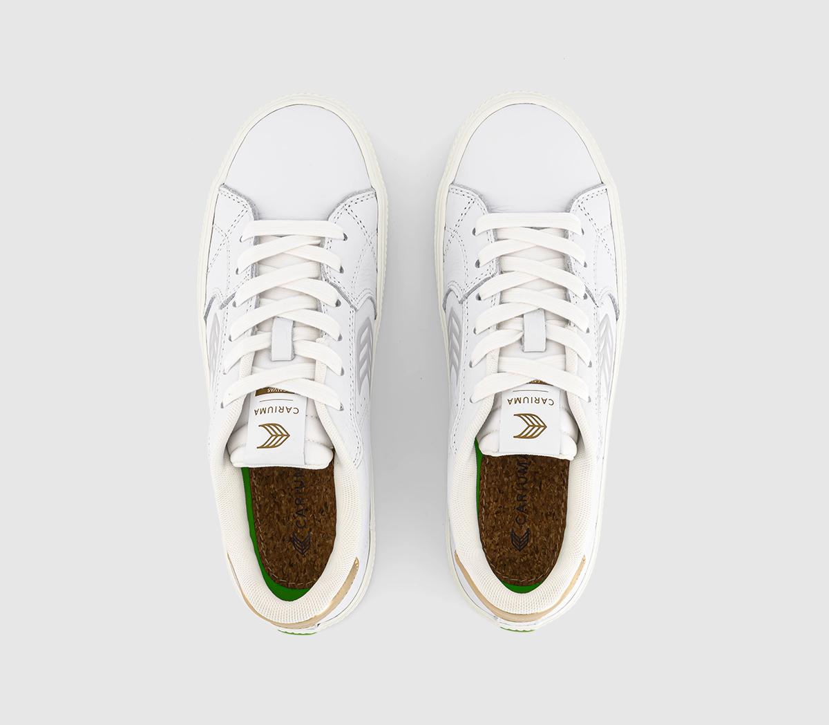 CARIUMASalvas Premium Leather TrainersWhite Ice Metallic Gold