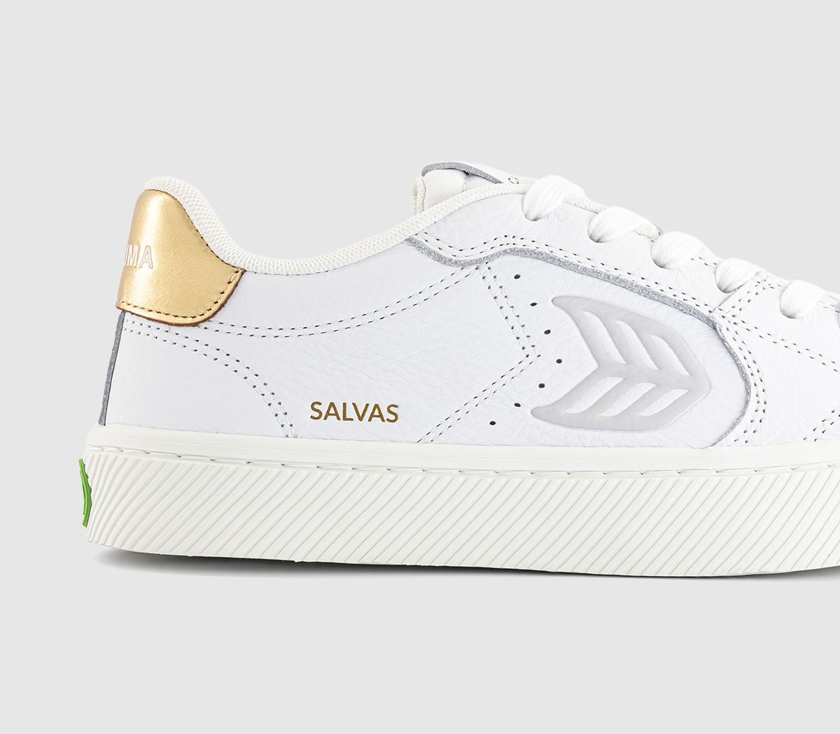 CARIUMASalvas Premium Leather TrainersWhite Ice Metallic Gold