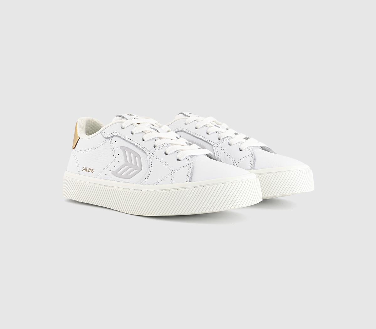 CARIUMASalvas Premium Leather Trainers CARIUMASalvas Premium Leather TrainersWhite Ice Metallic Gold