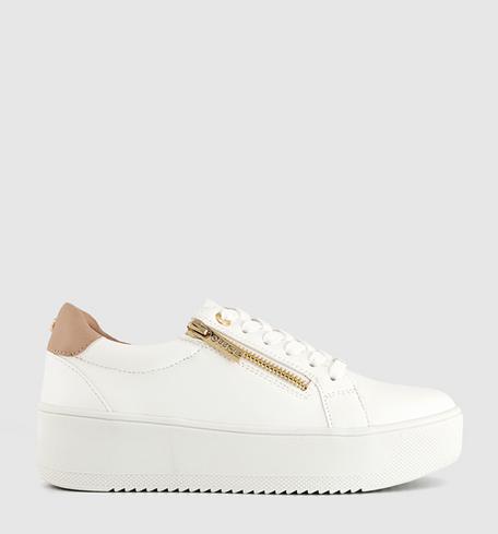 Trinity Zip Detail Lace Up Platform Trainers