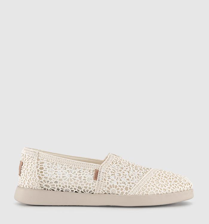 TOMS Alpargata Plus Flats Cream Crochet