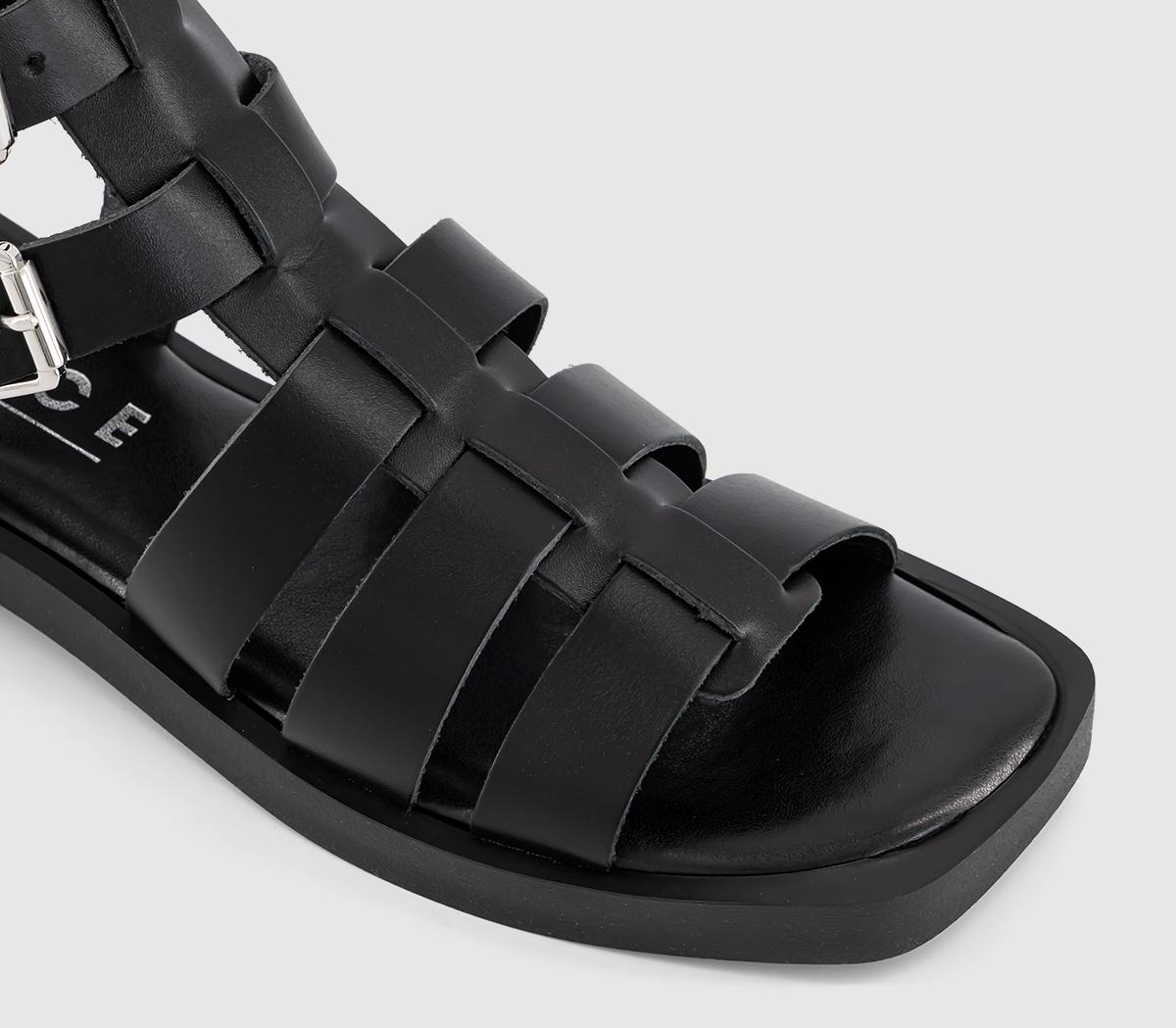 OFFICESoaring Gladiator Sandals OFFICESoaring Gladiator SandalsBlack Leather
