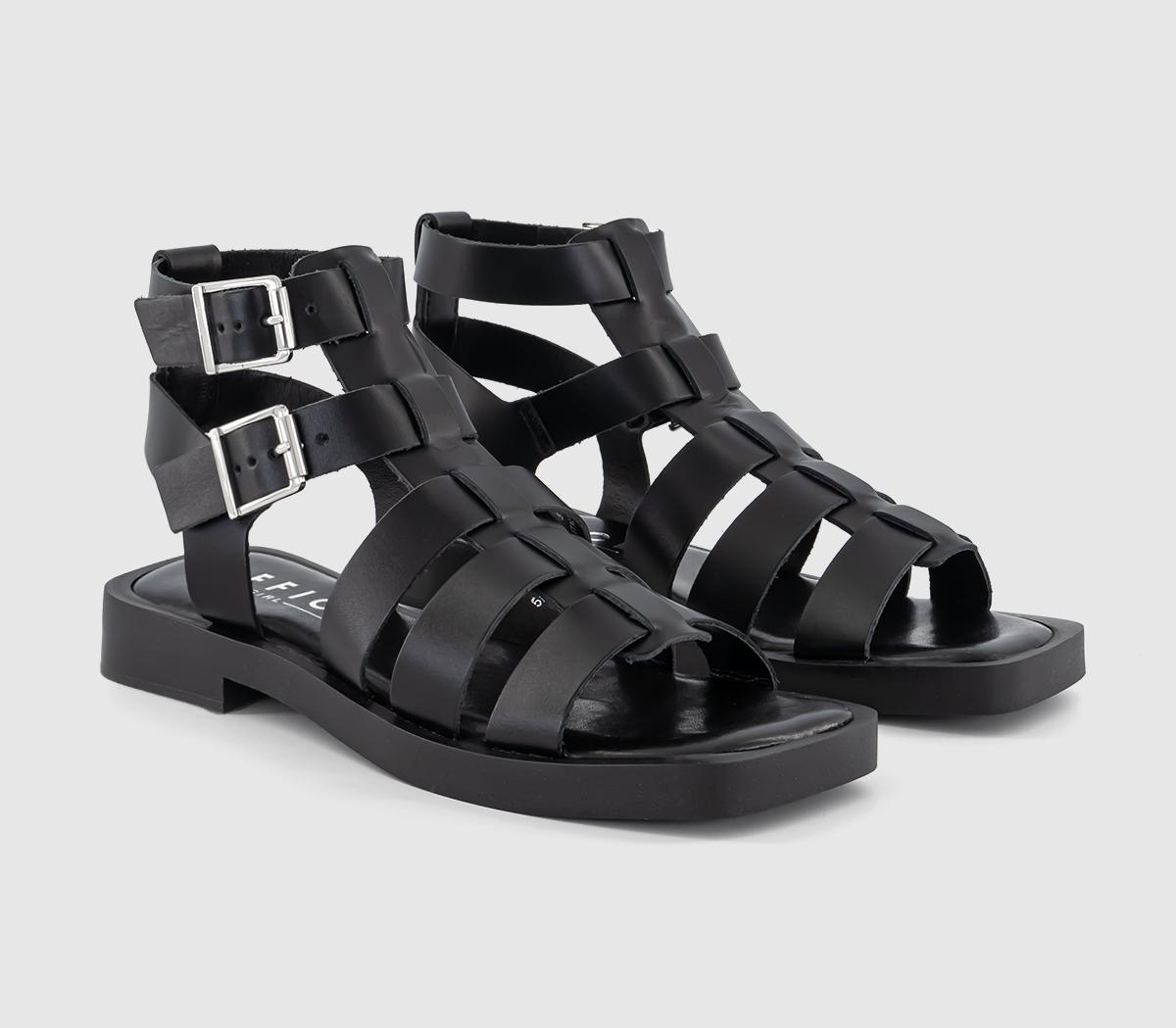 OFFICESoaring Gladiator Sandals OFFICESoaring Gladiator SandalsBlack Leather