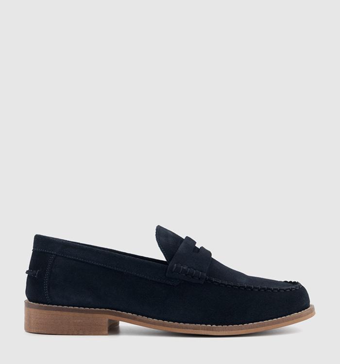 OFFICE Canyon Apron Stitch Loafers Navy Suede