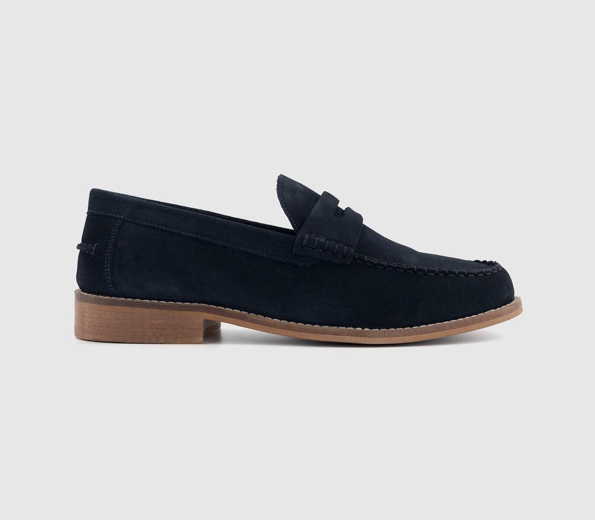 OFFICECanyon Apron Stitch LoafersNavy Suede