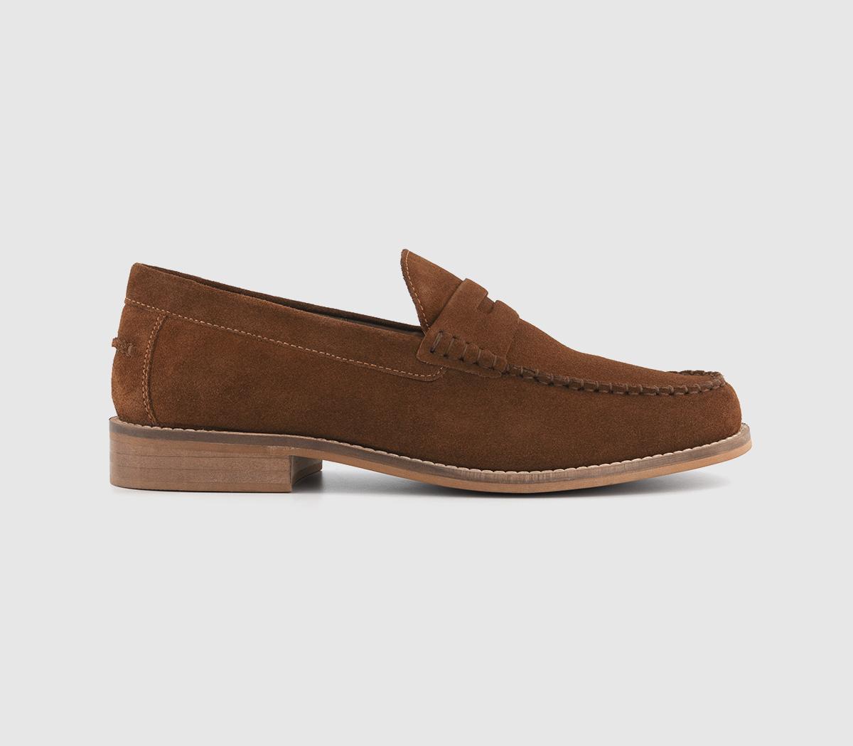 OFFICECanyon Apron Stitch LoafersRust Suede