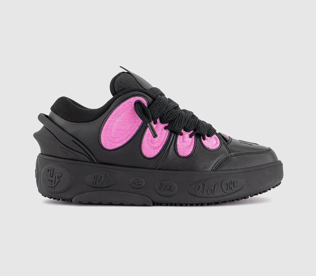 Puma pink and black shoes best sale