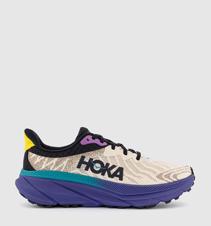 HOKA Challenger ATR 7 Gore-Tex Trainers Oatmeal Mountain Iris