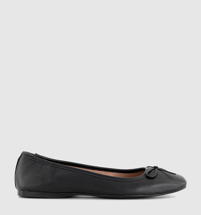 OFFICE Five Star Square Toe Ballet Pumps Black