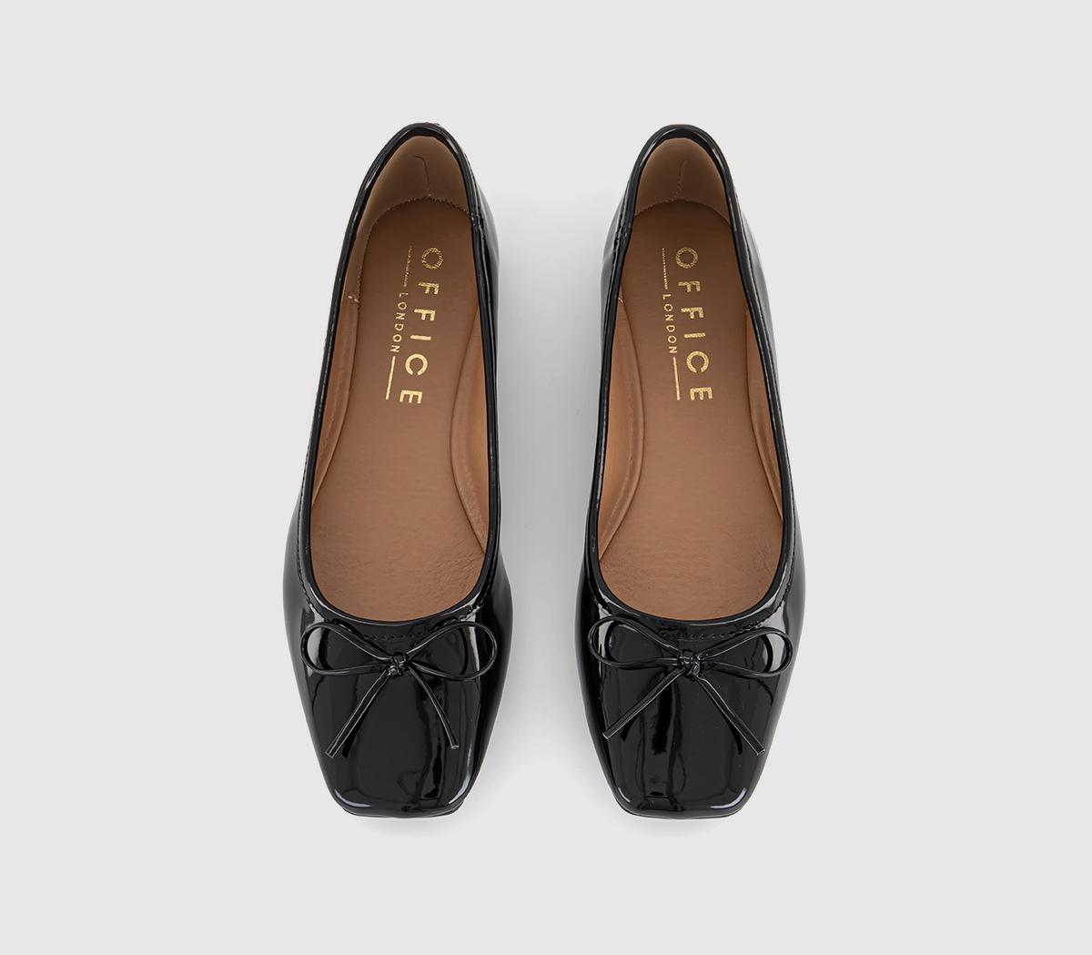 OFFICEFive Star Square Toe Ballerina FlatsBlack Patent