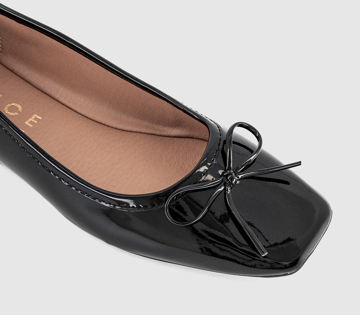OFFICEFive Star Square Toe Ballerina FlatsBlack Patent