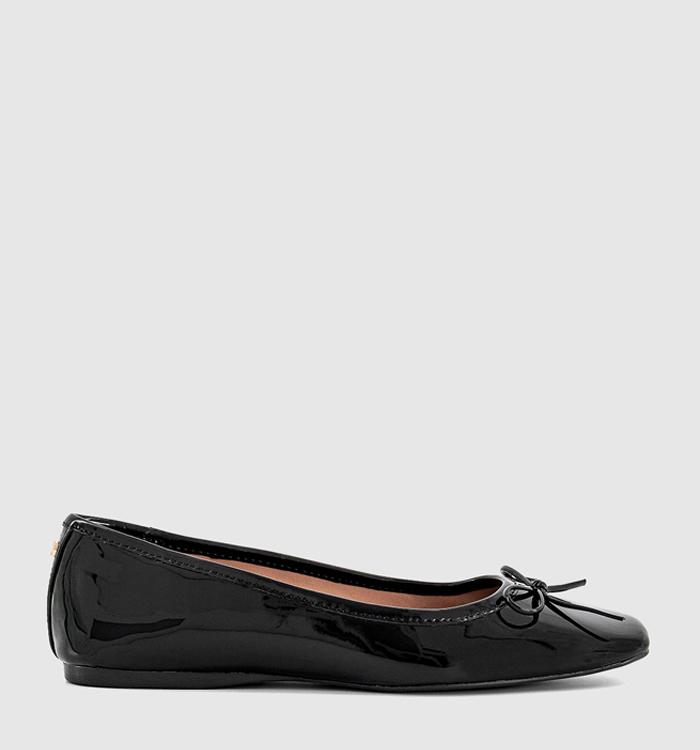 OFFICE Five Star Square Toe Ballerina Flats Black Patent