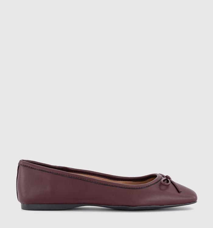 OFFICE Five Star Square Toe Ballet Pumps Berry