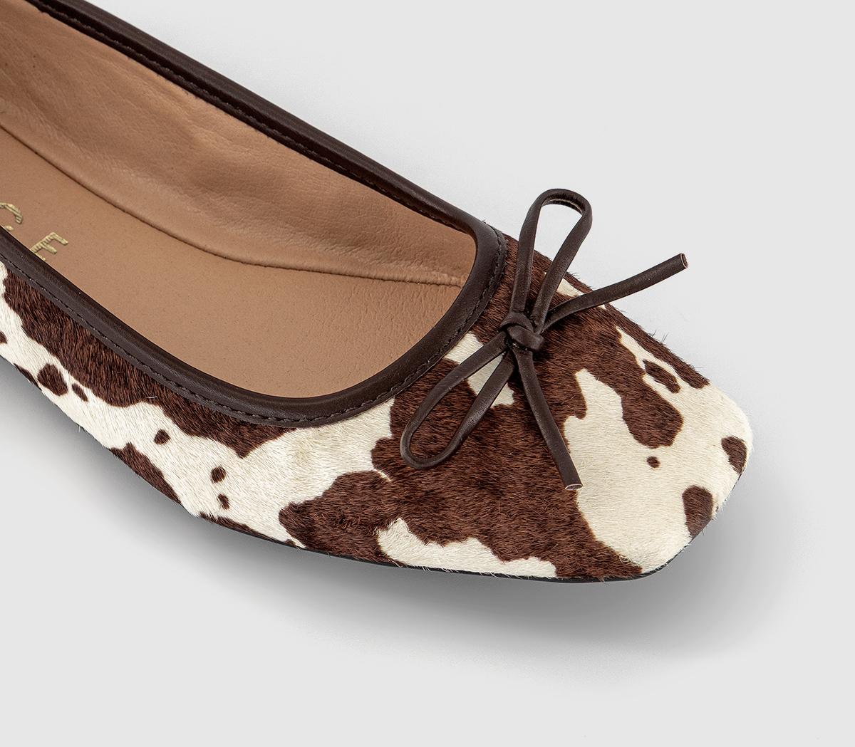 OFFICEFive Star Square Toe Ballet PumpsCow Print