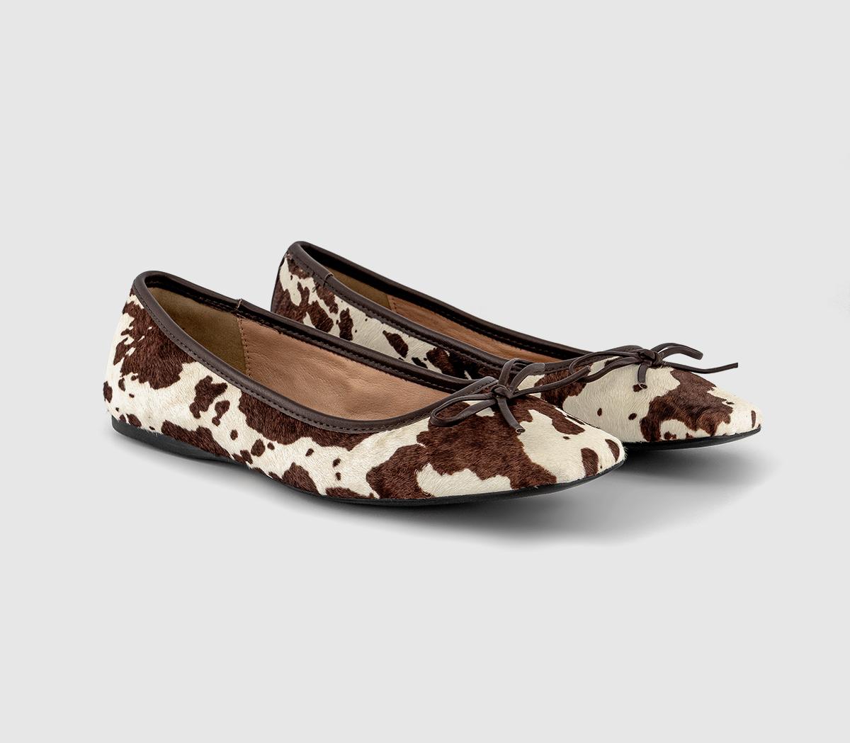 OFFICEFive Star Square Toe Ballet PumpsCow Print