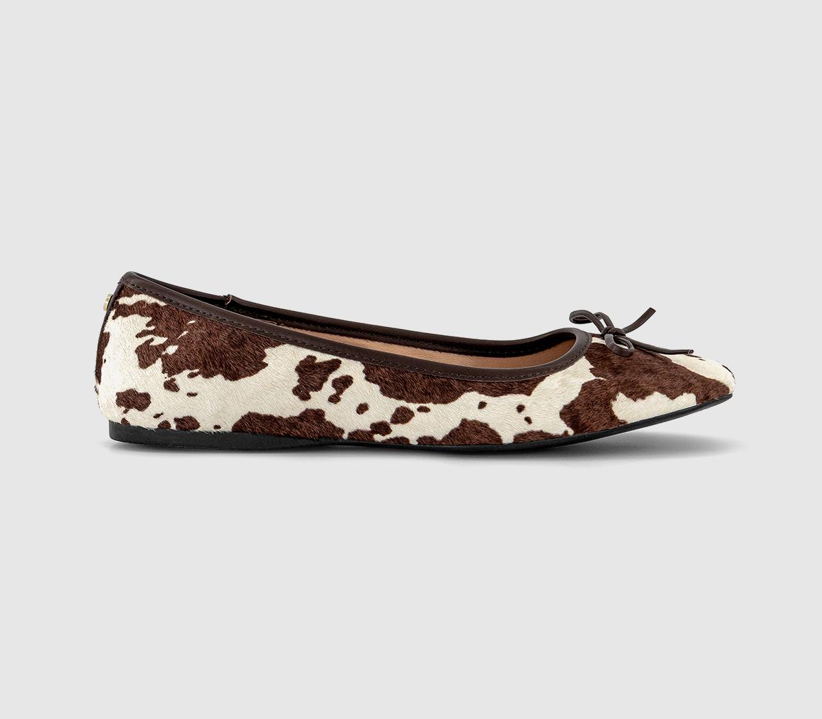 OFFICEFive Star Square Toe Ballet Pumps OFFICEFive Star Square Toe Ballet PumpsCow Print