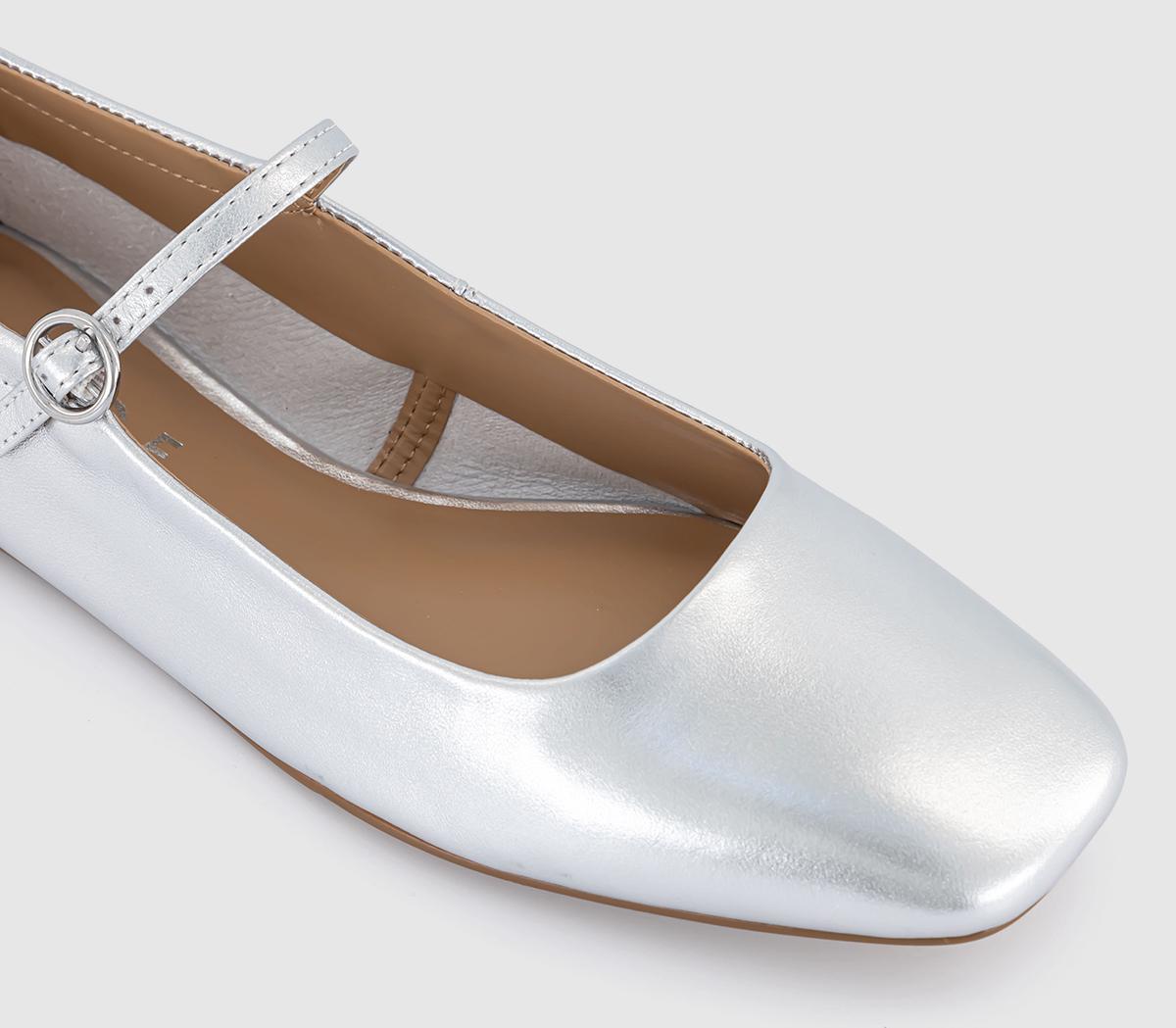 OFFICEFrill Mary Jane Ballet Flat OFFICEFrill Mary Jane Ballet FlatSilver