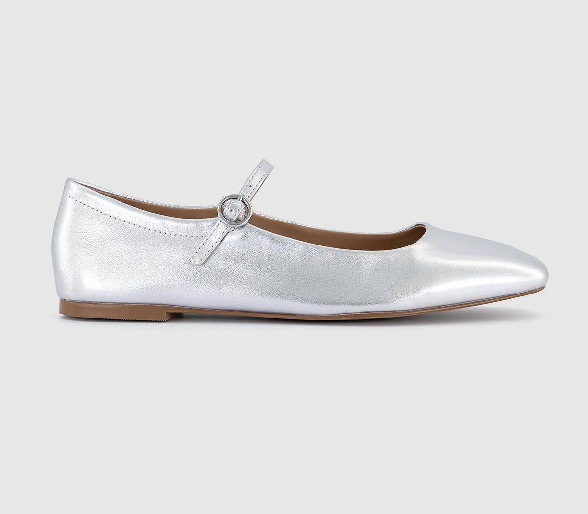 Silver ballerina shoes womens online