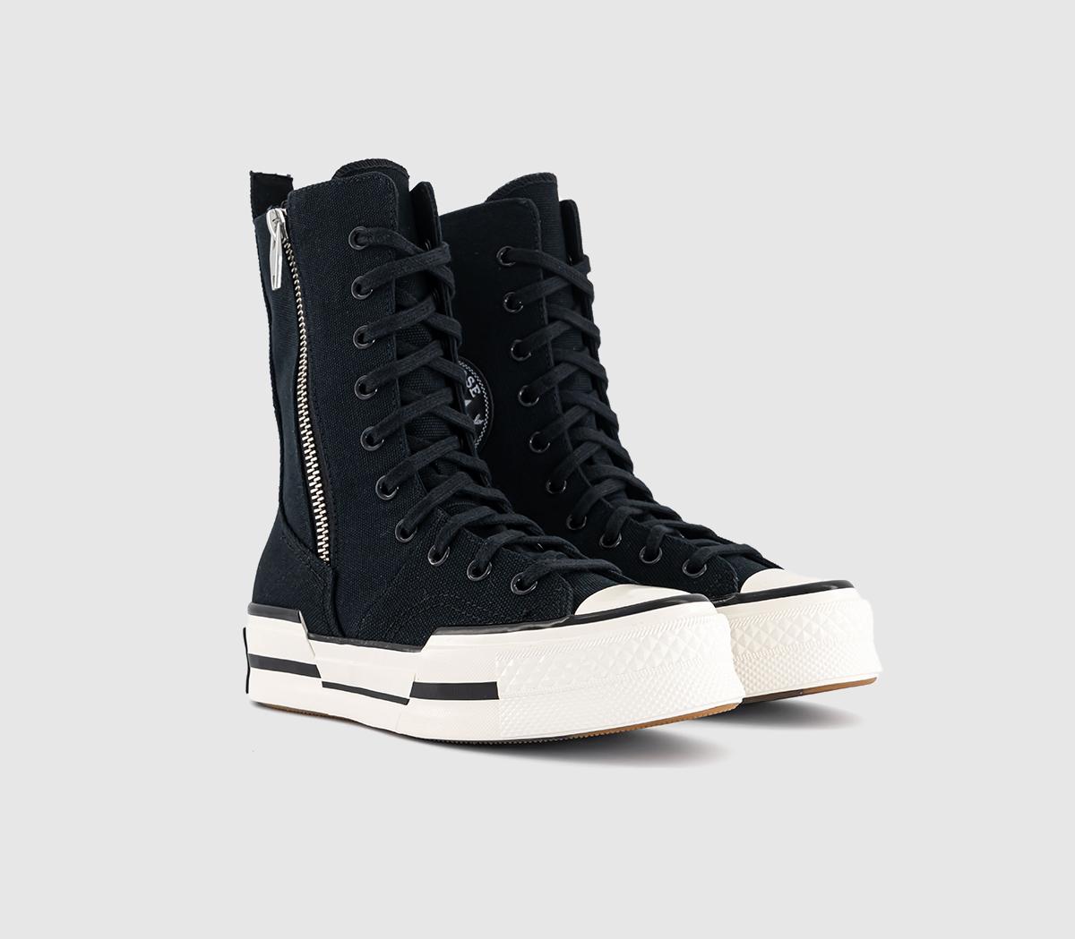 Converse Chuck 70 Plus X Hi Black White Egret - Converse High Tops