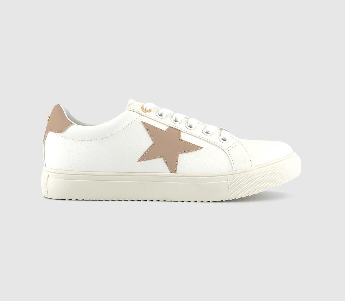 OFFICETammy Star Detail Lace Up TrainersWhite