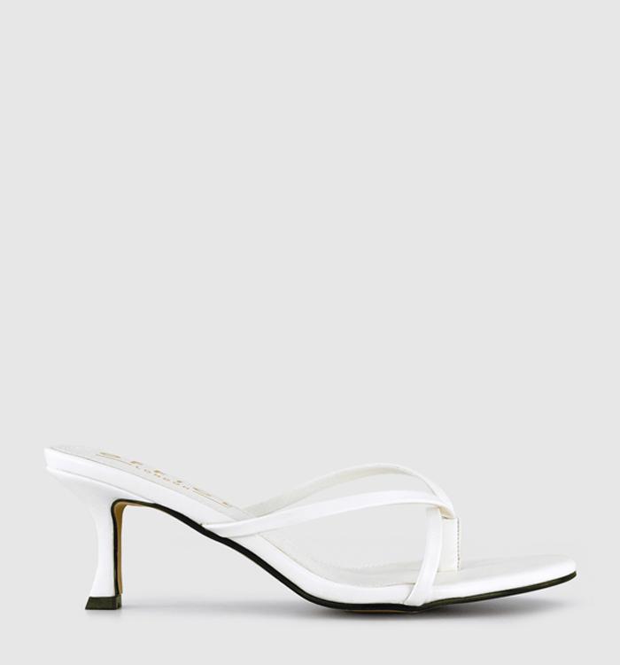 OFFICE Melody Toe Post Heeled Sandals White