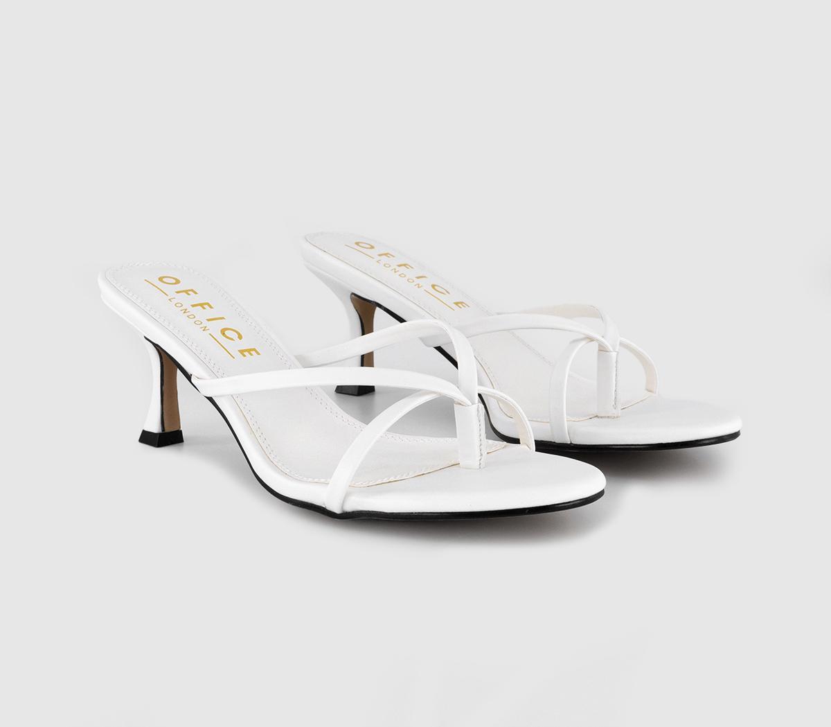 OFFICEMelody Toe Post Heeled SandalsWhite