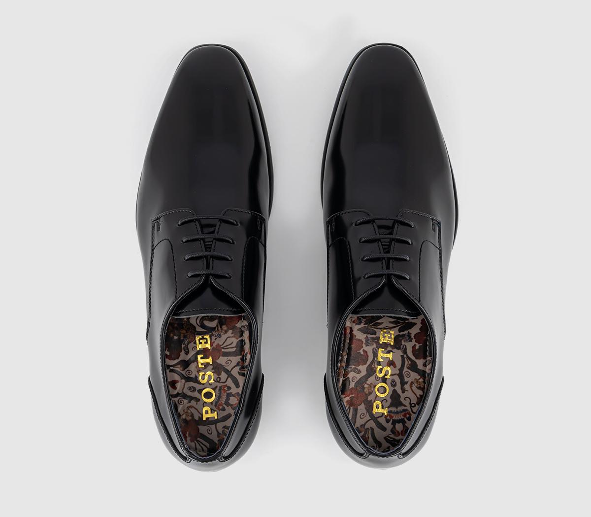 PosteParker Plain Toe Derby Shoes PosteParker Plain Toe Derby ShoesBlack Leather