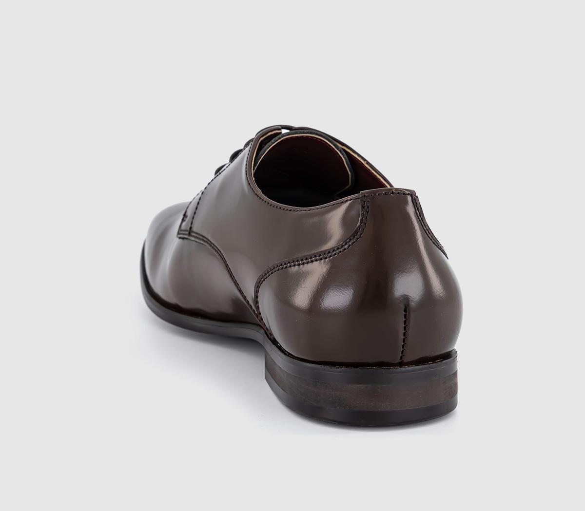 PosteParker Plain Toe Derby Shoes PosteParker Plain Toe Derby ShoesDark Tan Leather