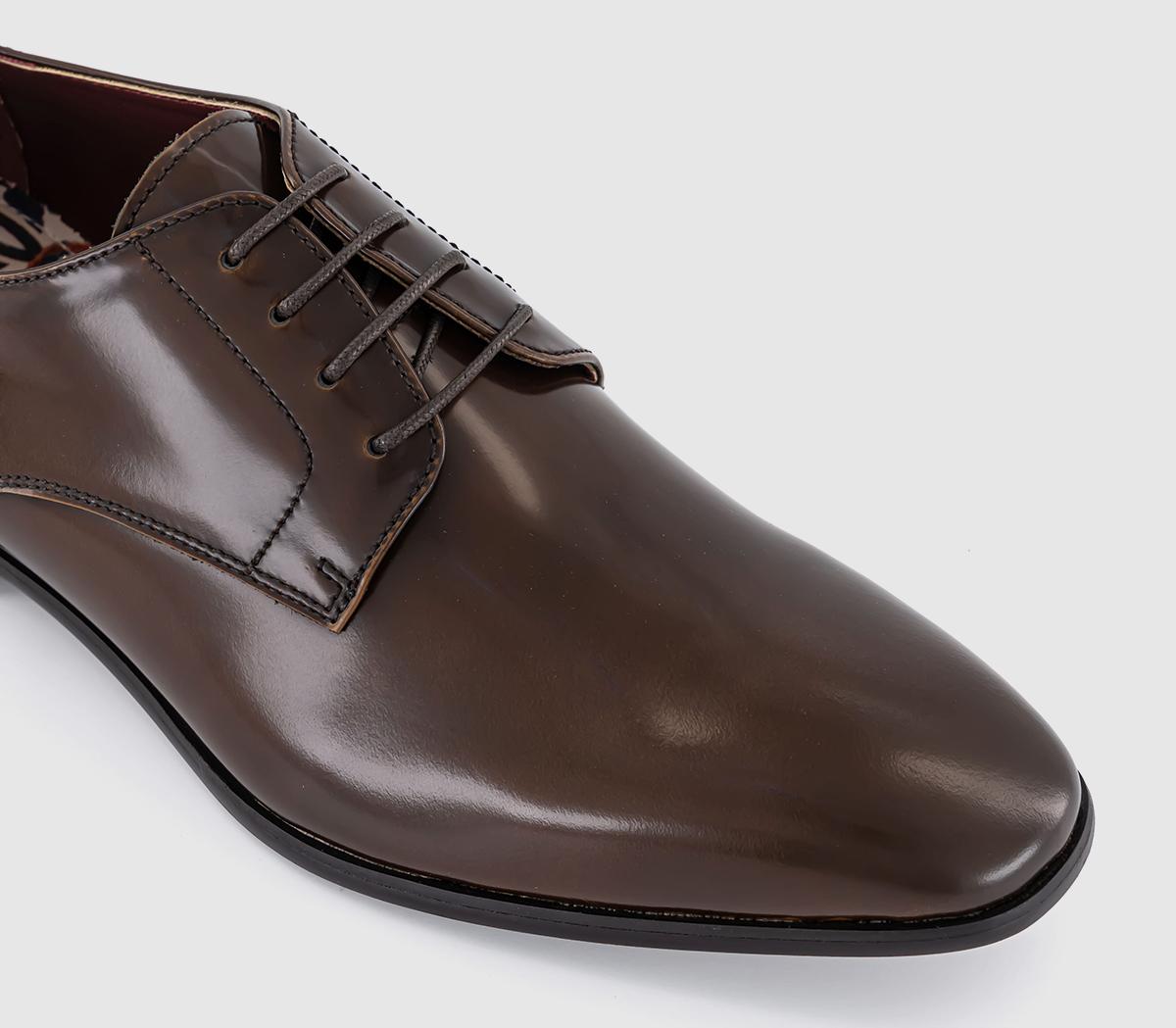 PosteParker Plain Toe Derby Shoes PosteParker Plain Toe Derby ShoesDark Tan Leather