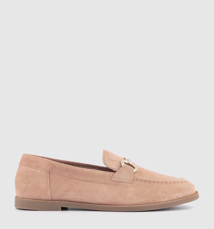 OFFICE Finch Snaffle Trim Loafers Blush Suede