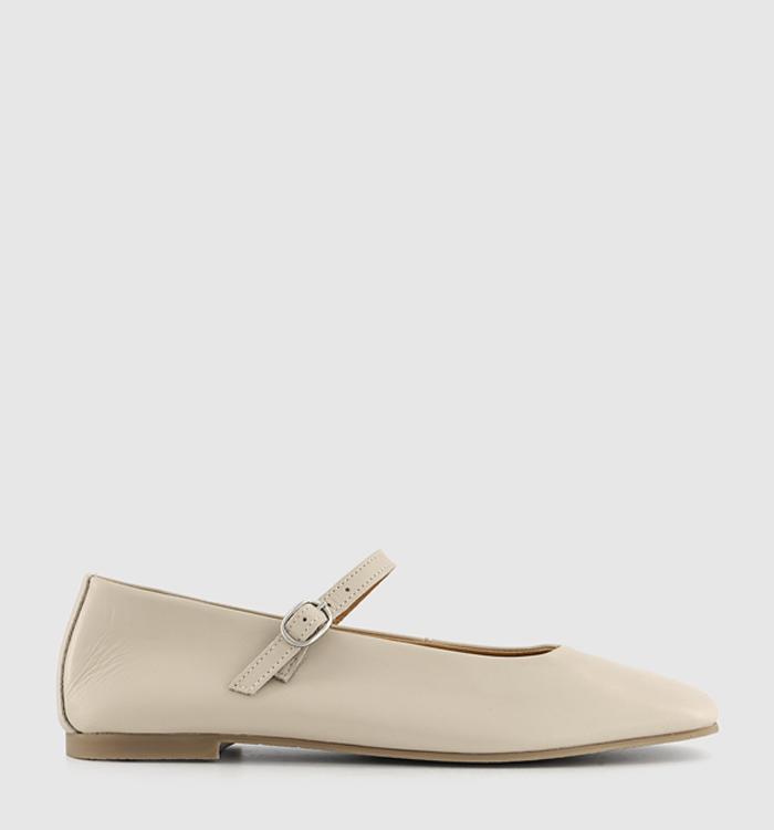 OFFICE Friday Mary Jane Ballet Pumps Cream Leather